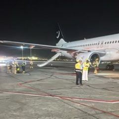 fire on a pia flight arriving in jeddah from karachi