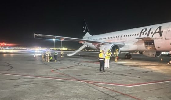 fire on a pia flight arriving in jeddah from karachi