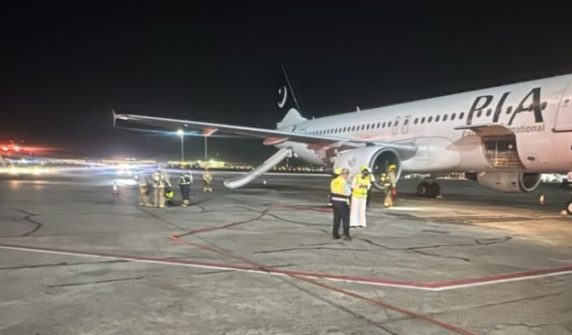 fire on a pia flight arriving in jeddah from karachi