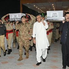 funeral prayers held for 6 pakistan army soldiers martyred in hangu